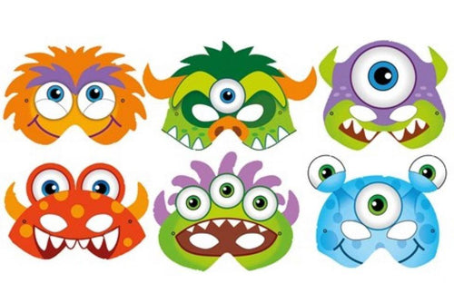 12 Monster Card Masks - Anilas UK