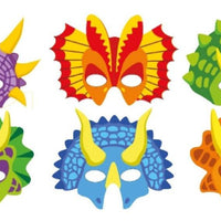 12 Dinosaur Card Masks - Anilas UK