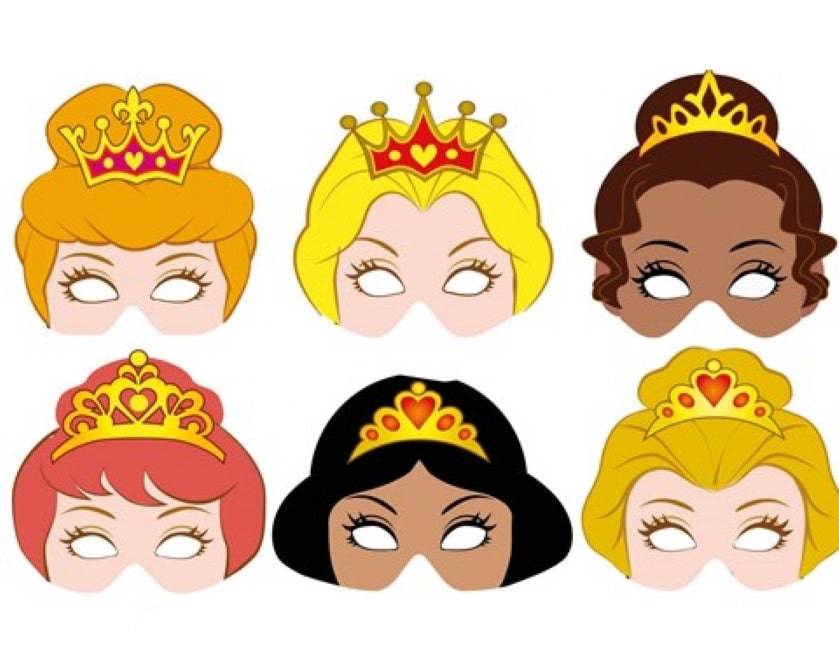 12 Princess Card Masks - Anilas UK