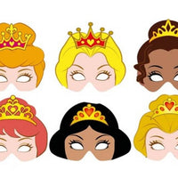 12 Princess Card Masks - Anilas UK