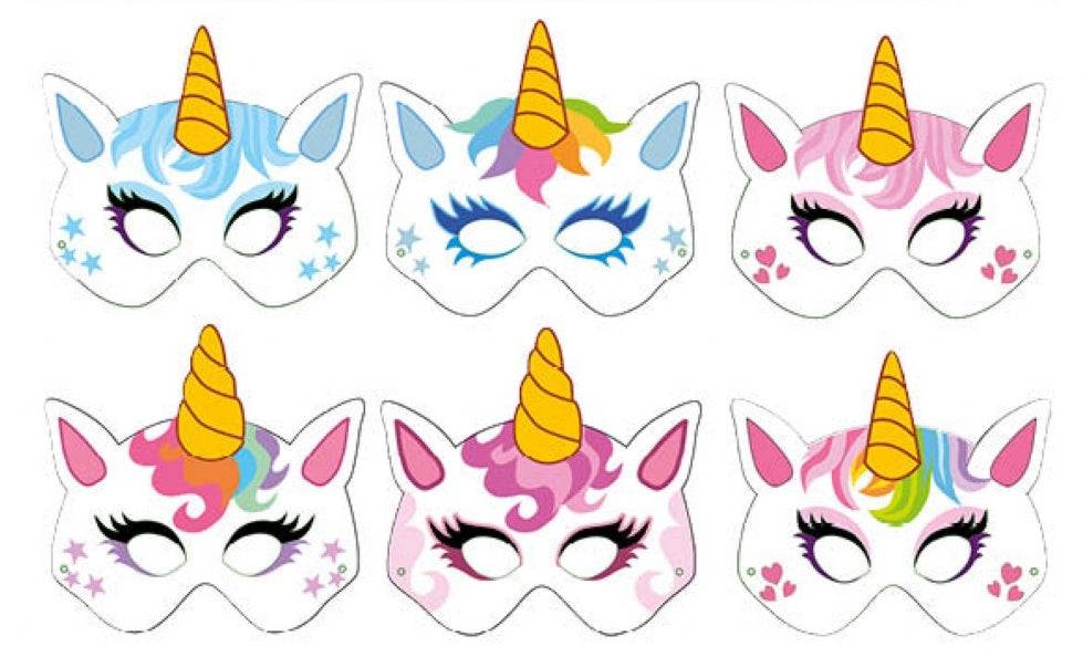 12 Unicorn Card Masks - Anilas UK