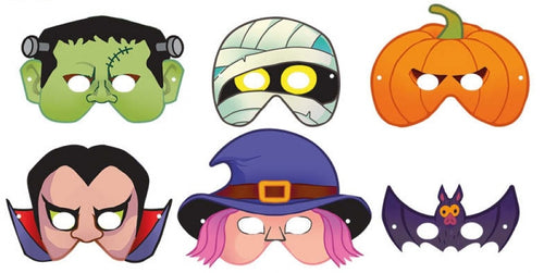12 Halloween Card Masks - Anilas UK