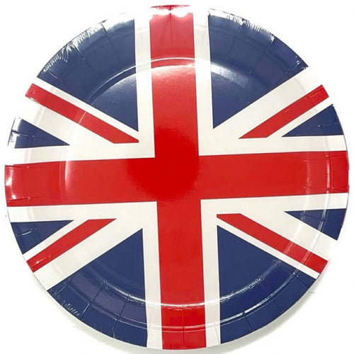Union Jack Paper Plates - 23cm ( Pack of 8) - Anilas UK