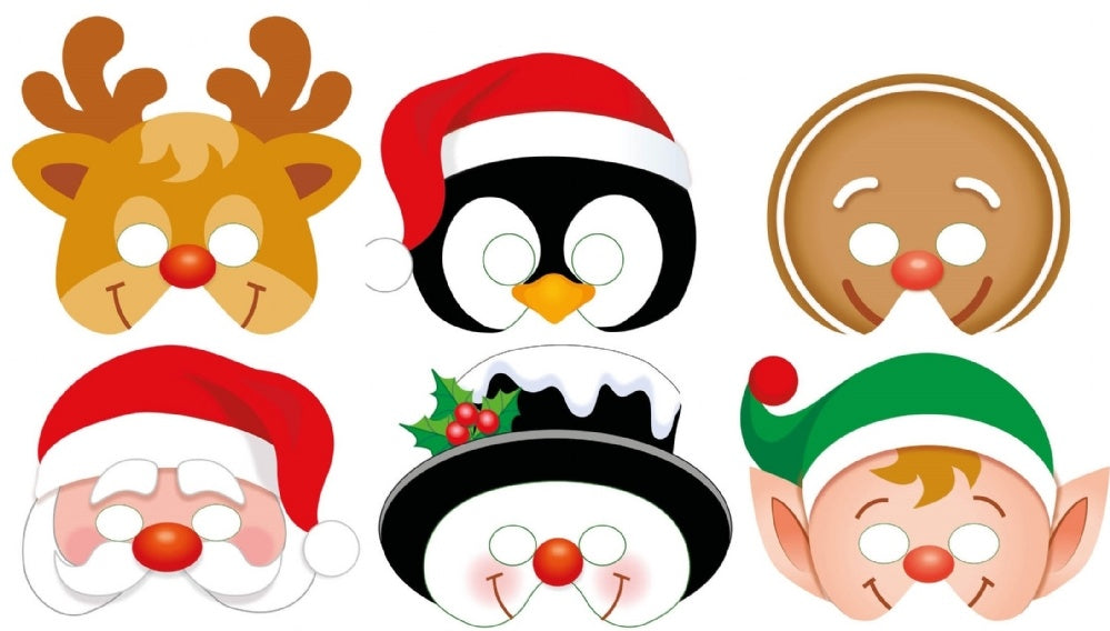 12 Christmas Card Masks - Anilas UK