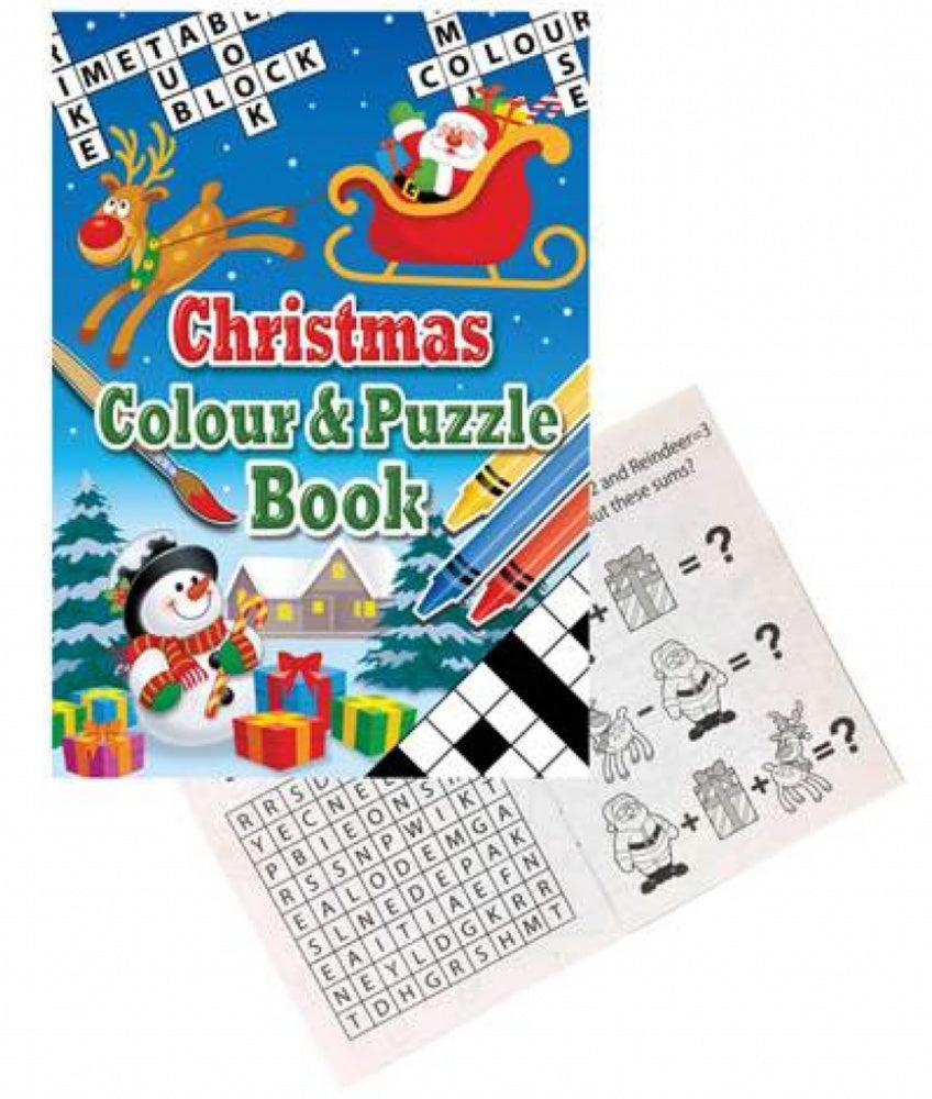 12 Mini Christmas Colour & Puzzle Books - Anilas UK