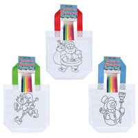 Colour in Christmas Canvas Party Bags (Pack of 12) - Anilas UK