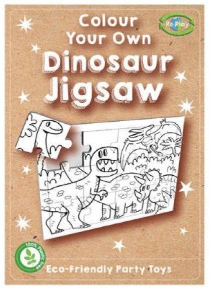 12 Mini Colour Your Own Dinosaur Jigsaw Puzzles - Anilas UK