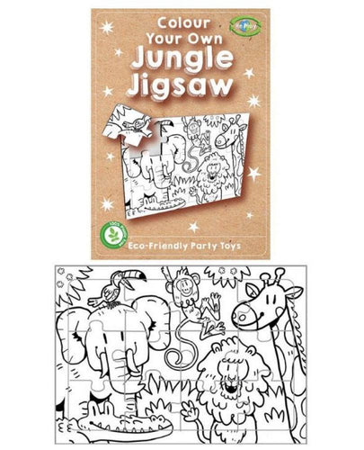 12 Mini Colour Your Own Jungle Jigsaw Puzzles - Anilas UK
