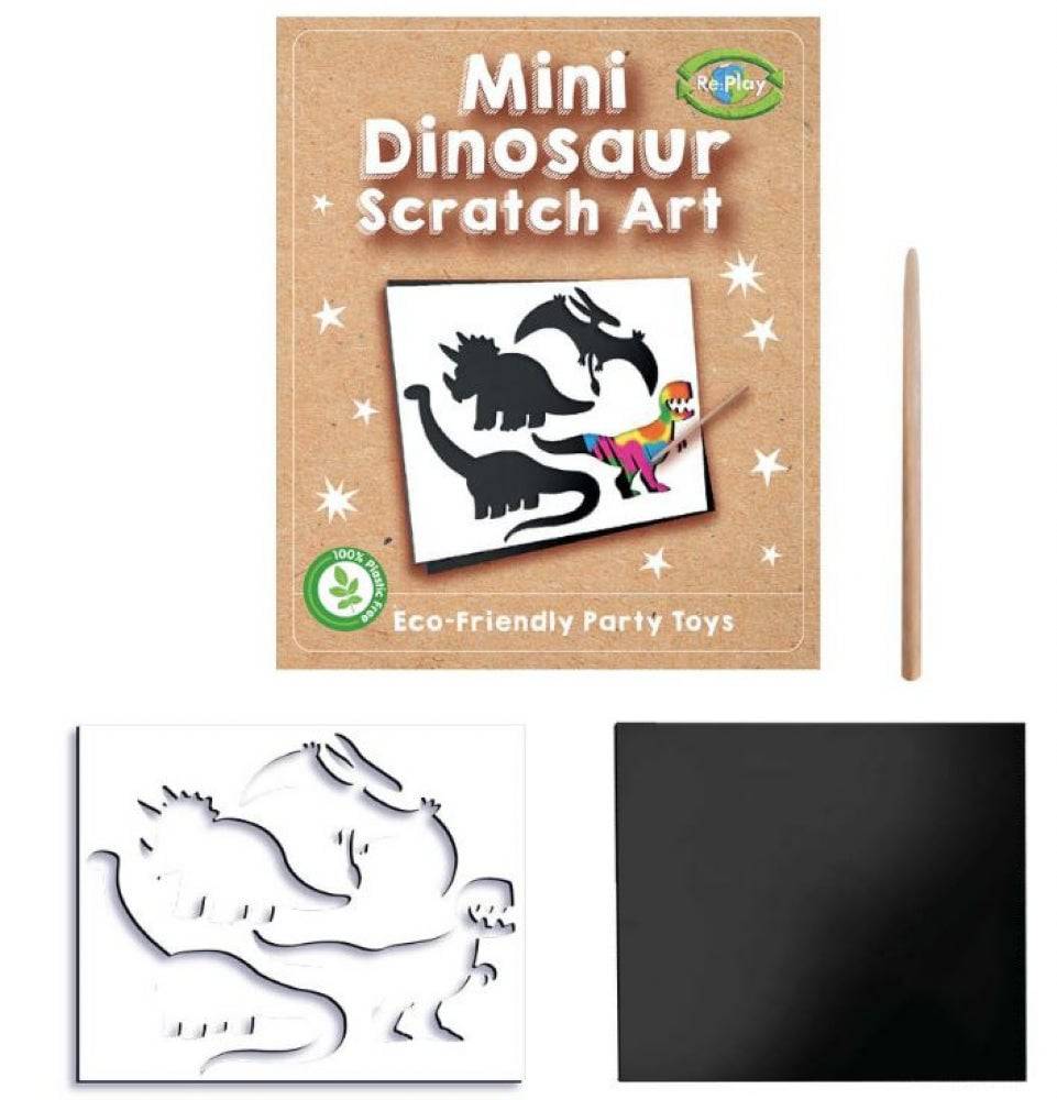 12 Mini Dinosaur Scratch Art Sheets - Anilas UK