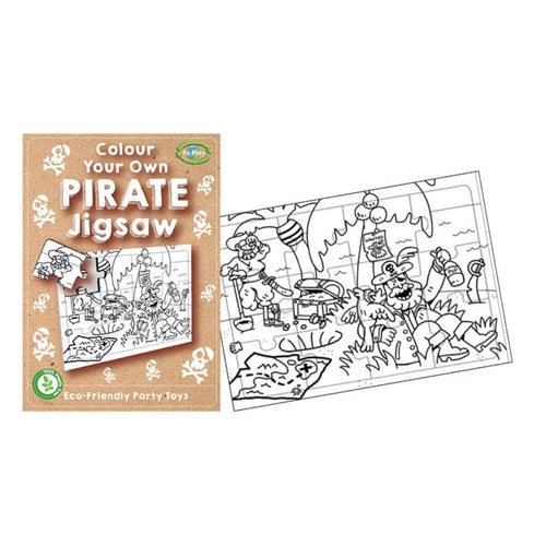 12 Mini Colour Your Own Pirate Jigsaw Puzzles - Anilas UK