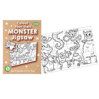 12 Mini Colour Your Own Monster Jigsaw Puzzles - Anilas UK