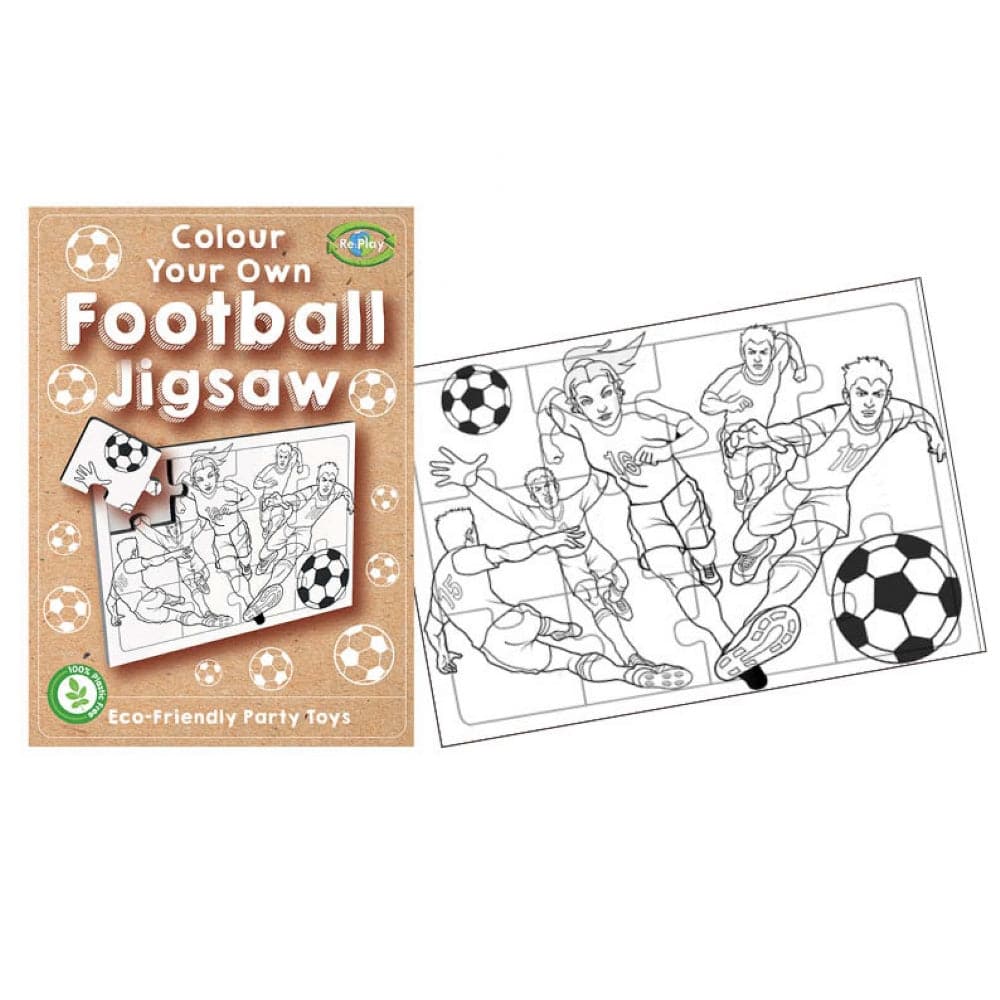 12 Mini Colour Your Own Football Jigsaw Puzzles - Anilas UK