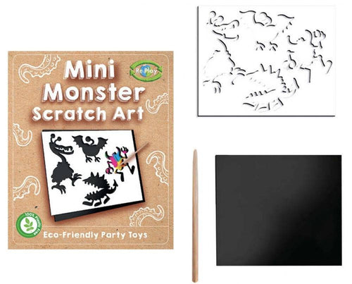 12 Mini Monster Scratch Art Sheets - Anilas UK