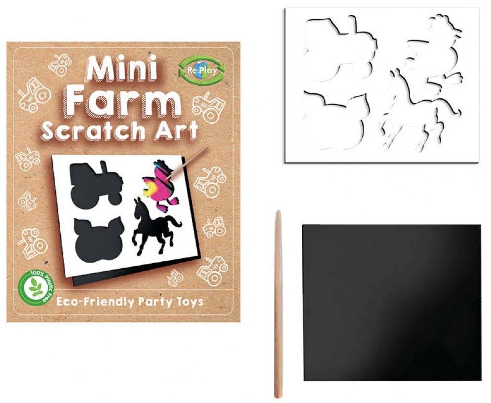 12 Mini Farm Scratch Art Sheets - Anilas UK