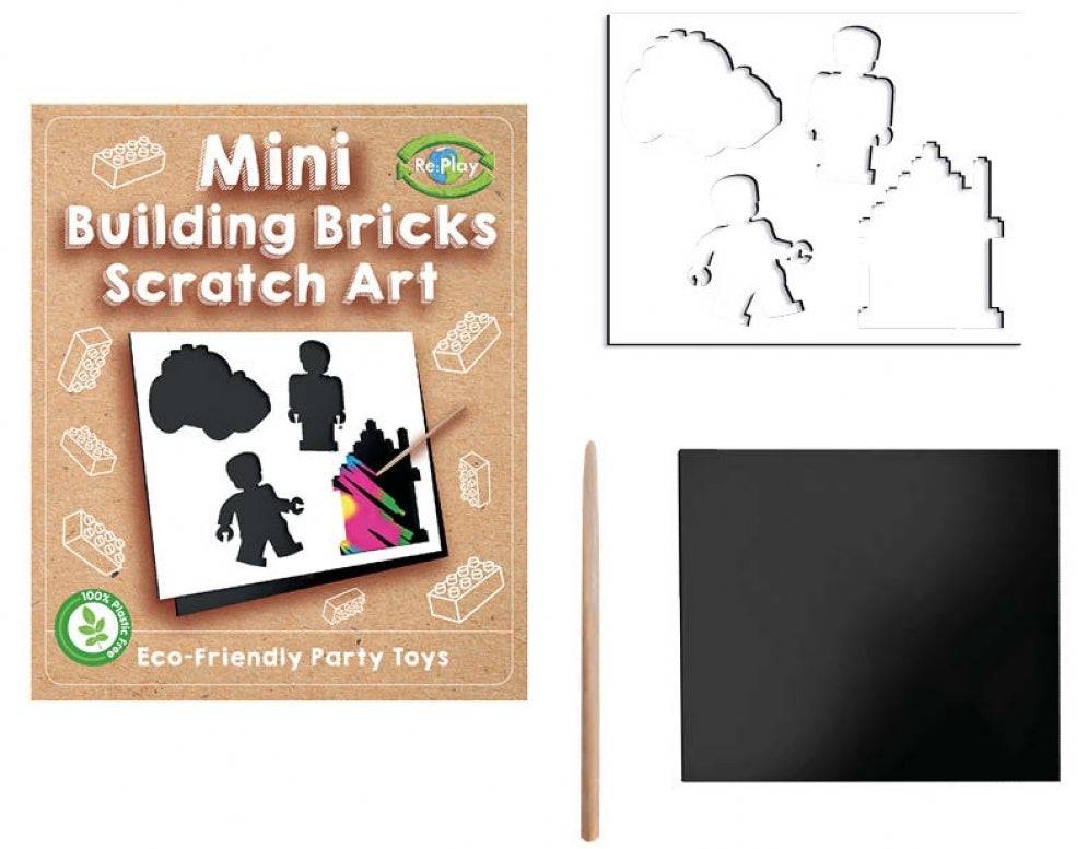 12 Mini Bricks Scratch Art Sheets - Anilas UK