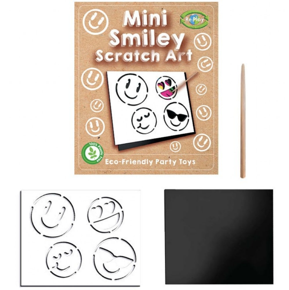 12 Mini Smiley Scratch Art Sheets - Anilas UK
