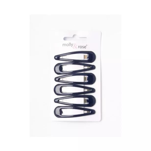 6 Navy Blue Hair Bendies Snap Clips Sleepies Hair Accessories -5cm - Anilas UK