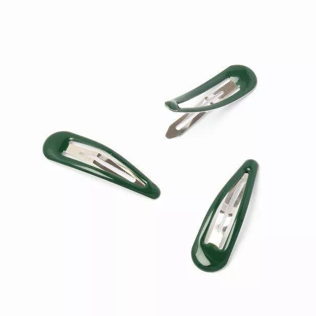 6 Bottle Green Hair Bendies Snap Clips Sleepies Hair Accessories -5cm - Anilas UK