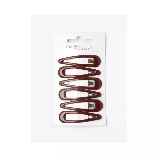 6 Burgundy Hair Bendies Snap Clips Sleepies Hair Accessories -5cm - Anilas UK