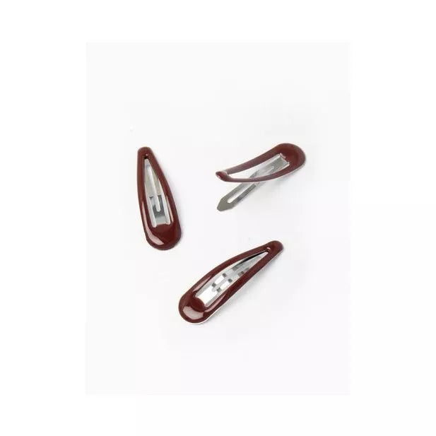 6 Burgundy Hair Bendies Snap Clips Sleepies Hair Accessories -5cm - Anilas UK
