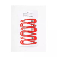 6 Red Hair Bendies Snap Clips Sleepies Hair Accessories -5cm - Anilas UK