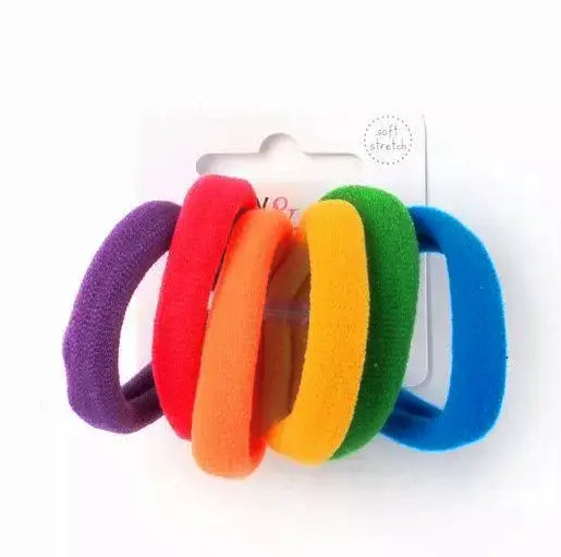 6 Bright Assorted Jersey Endless Snag Free Hair Bobbles - Anilas UK
