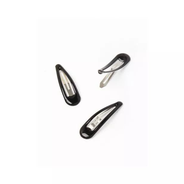 6 Black Hair Bendies Snap Clips Sleepies Hair Accessories -5cm - Anilas UK