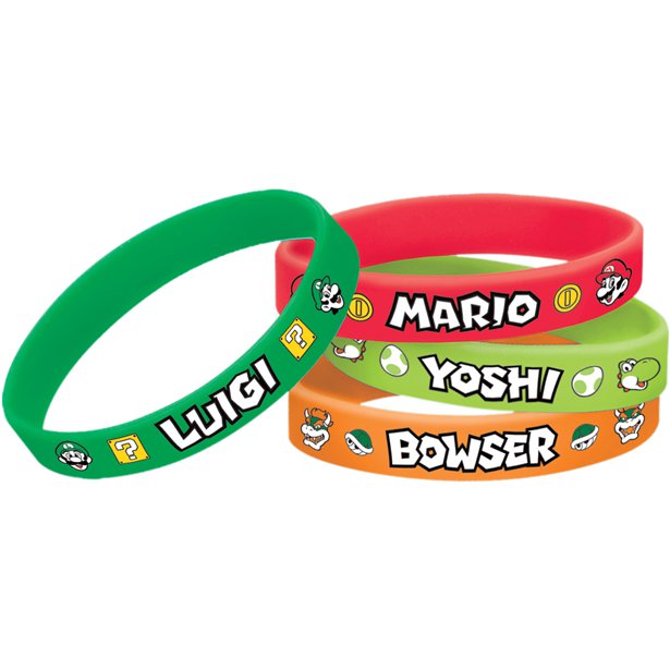 Super Mario Rubber Bracelets (Pack of 6) - Anilas UK