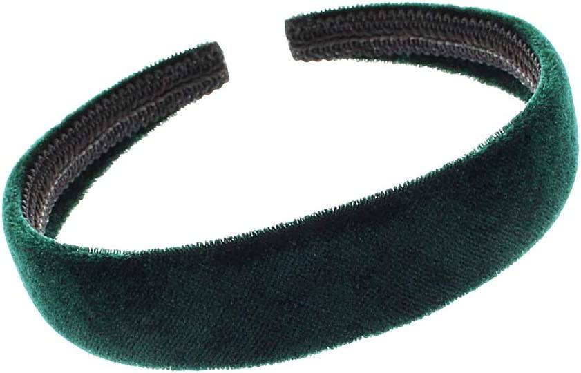 2.5cm Wide Green Velvet Aliceband - Anilas UK