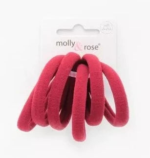 6 Burgundy Jersey Endless Snag Free Hair Bobbles - Anilas UK