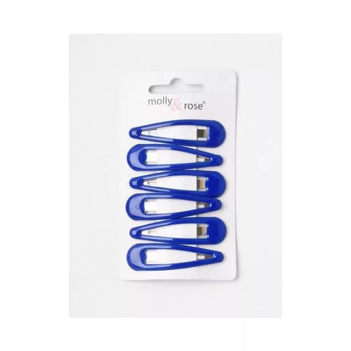 6 Royal Blue Hair Bendies Snap Clips Sleepies Hair Accessories -5cm - Anilas UK