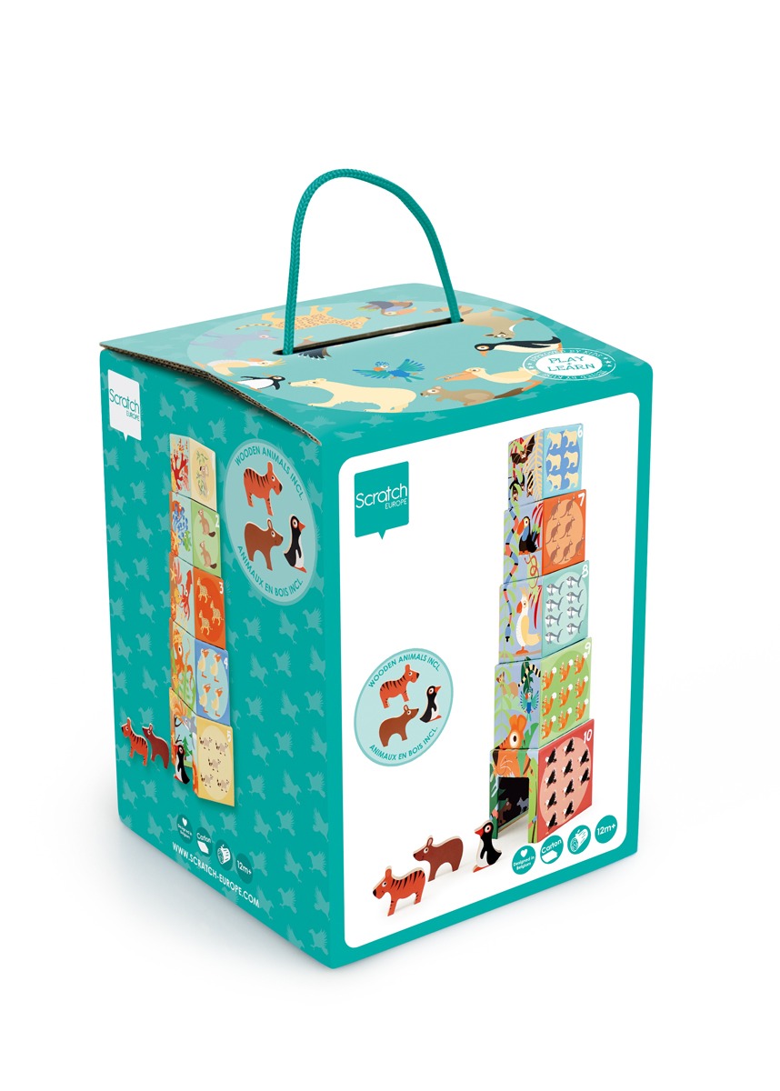 Scratch Build and Play: Stacking Tower – Animals of the World - Anilas UK