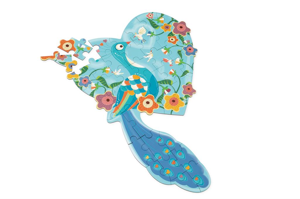 Scratch Contour Puzzle 40pcs – Peacock - Anilas UK