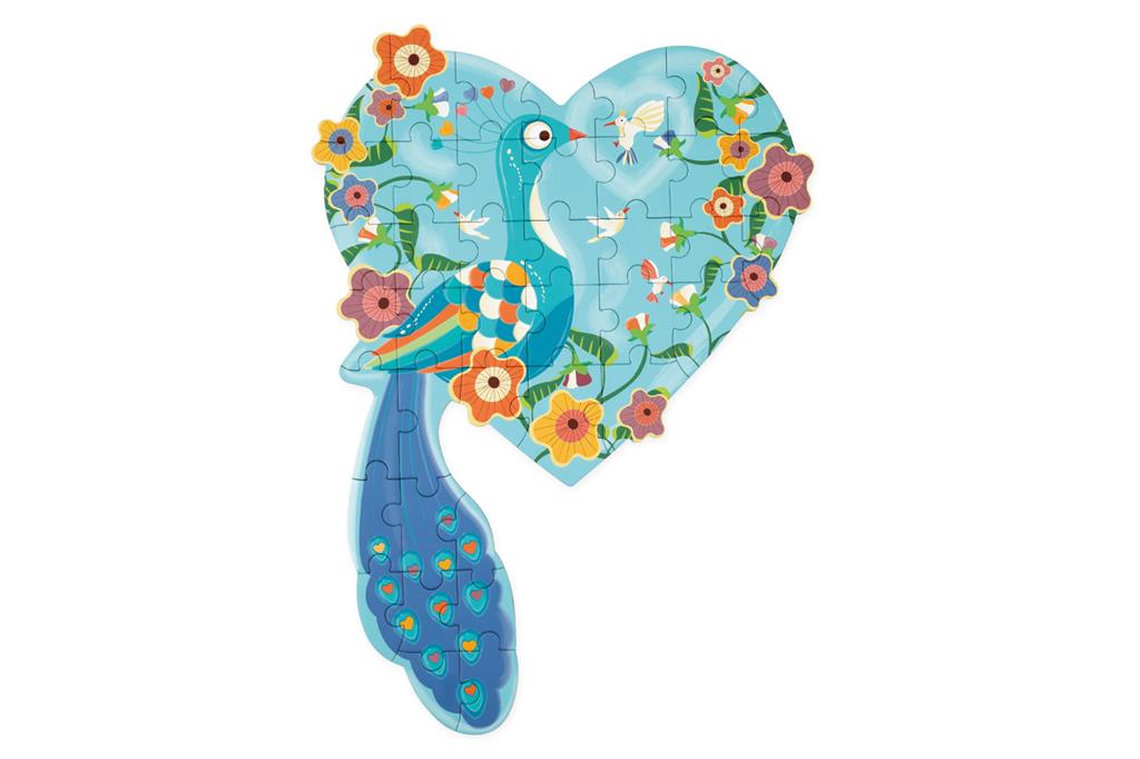 Scratch Contour Puzzle 40pcs – Peacock - Anilas UK