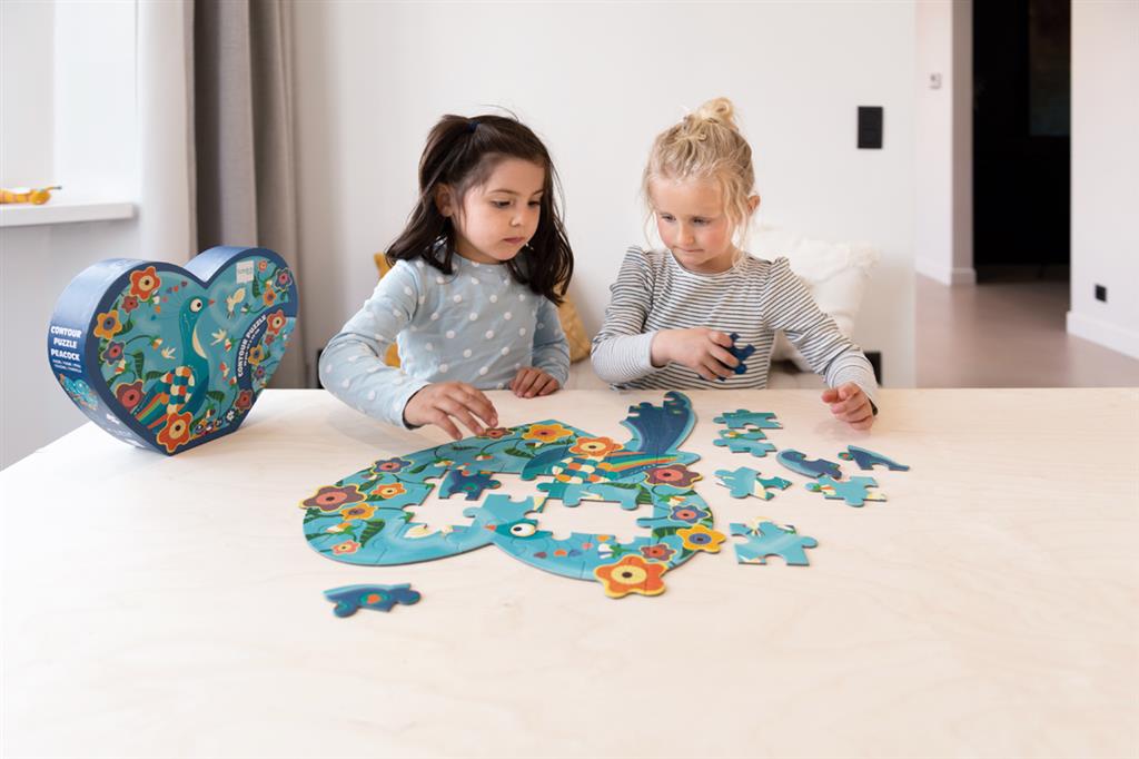 Scratch Contour Puzzle 40pcs – Peacock - Anilas UK