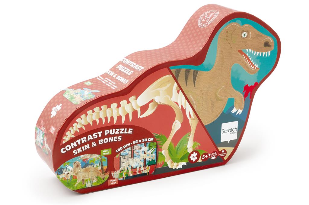 Scratch 2 Sided Puzzle 100pcs – DINO Skin & Bones - Anilas UK