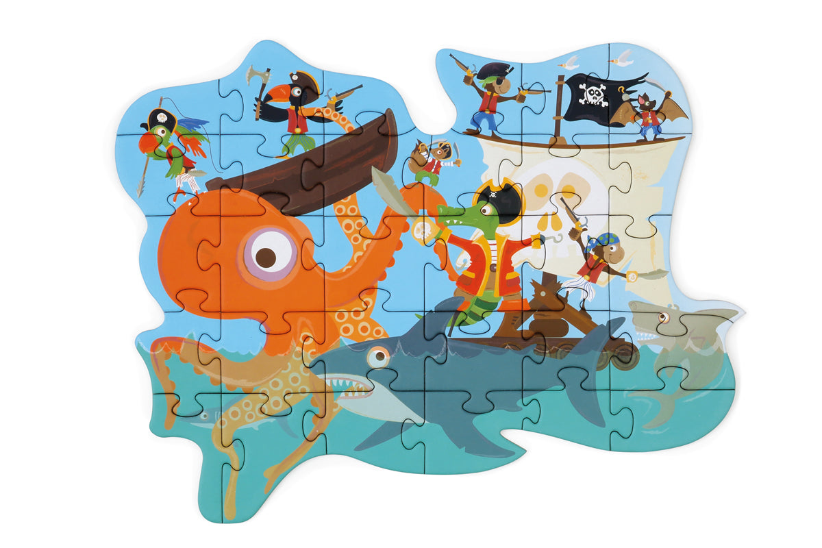Scratch Compact Puzzle 29pcs – Contour Puzzle PIRATE - Anilas UK