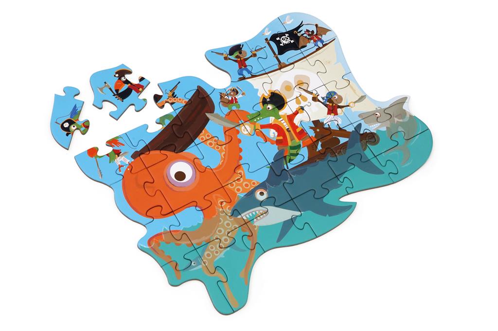Scratch Compact Puzzle 29pcs – Contour Puzzle PIRATE - Anilas UK