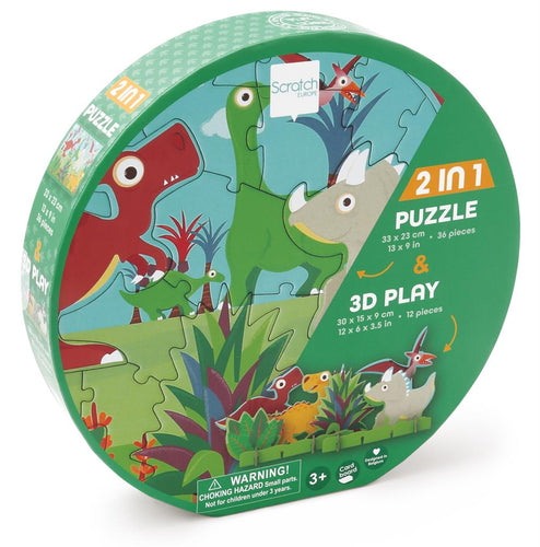 Scratch Play 3D 2 in 1 Dinosaur Puzzle - Anilas UK