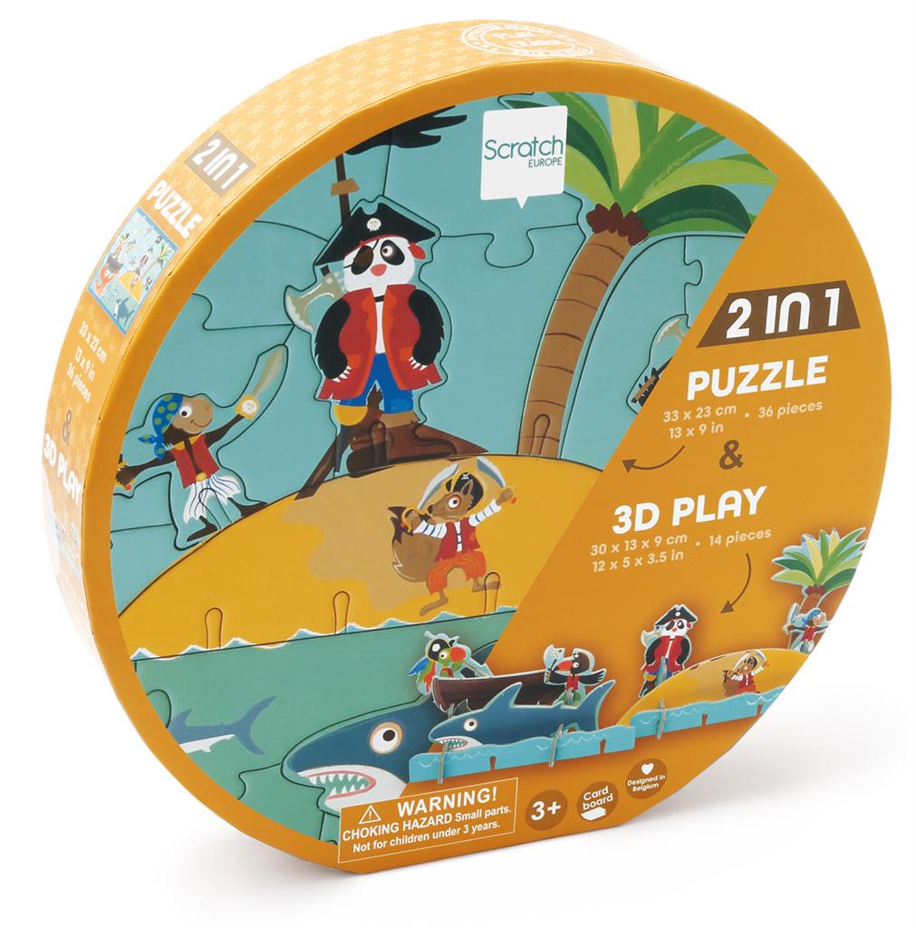 Scratch Play 3D 2 in 1 Pirate Puzzle - Anilas UK
