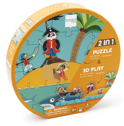 Scratch Play 3D 2 in 1 Pirate Puzzle - Anilas UK