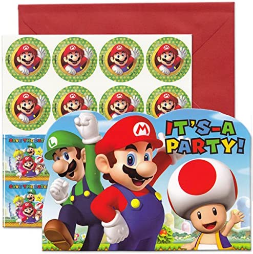 Super Mario Party Invitations (Pack of 8) - Anilas UK