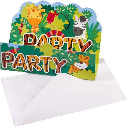Jungle Party Invitations (Pack of 8) - Anilas UK
