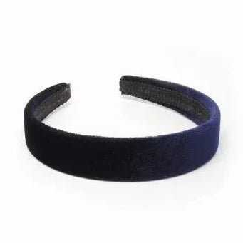 2.5cm Wide Navy Velvet Aliceband - Anilas UK