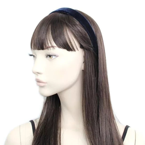 2.5cm Wide Navy Velvet Aliceband - Anilas UK