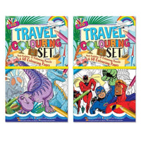 
              Dinosaurs & Superhero Travel Colouring Set - Anilas UK
            