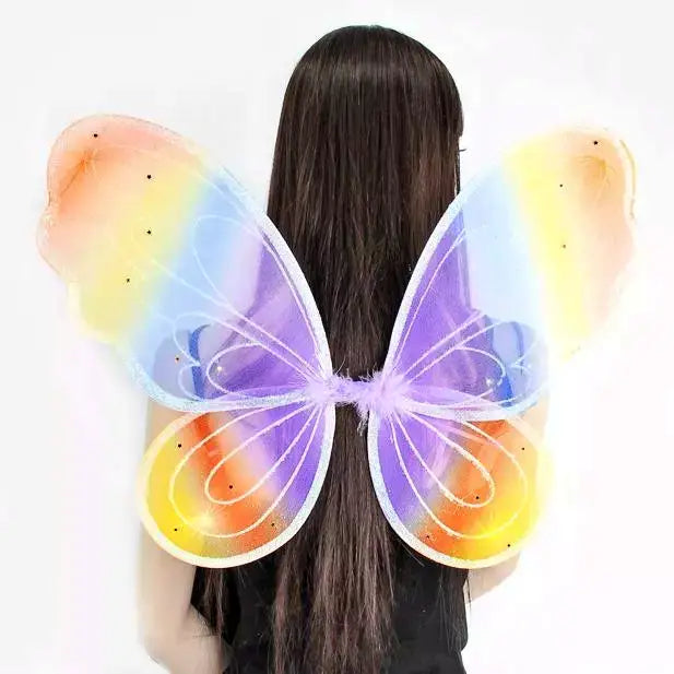 Large Rainbow Fairy Wings with Glitter - Anilas UK