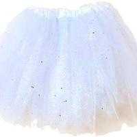 Children's White Net Tutu with Glitter and Sequins - Anilas UK