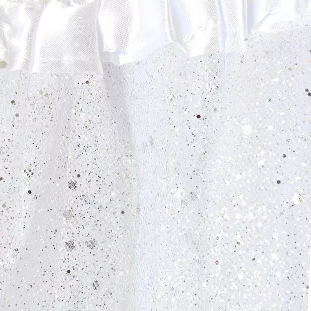 Children's White Net Tutu with Glitter and Sequins - Anilas UK