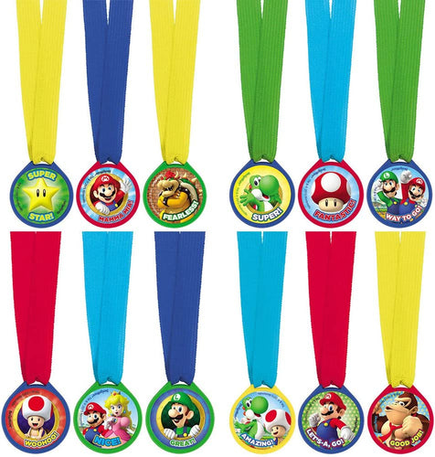 Super Mario Mini Award Medals (Pack of 12) - Anilas UK